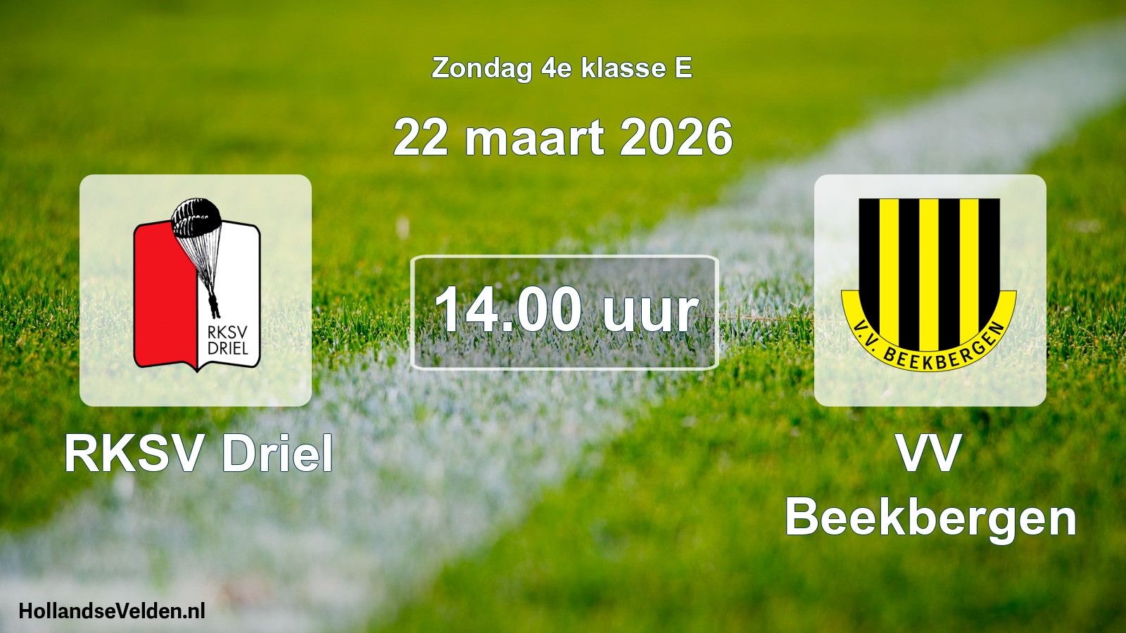 Scheduled Match: RKSV Driel - VV Beekbergen (22 March 2026)