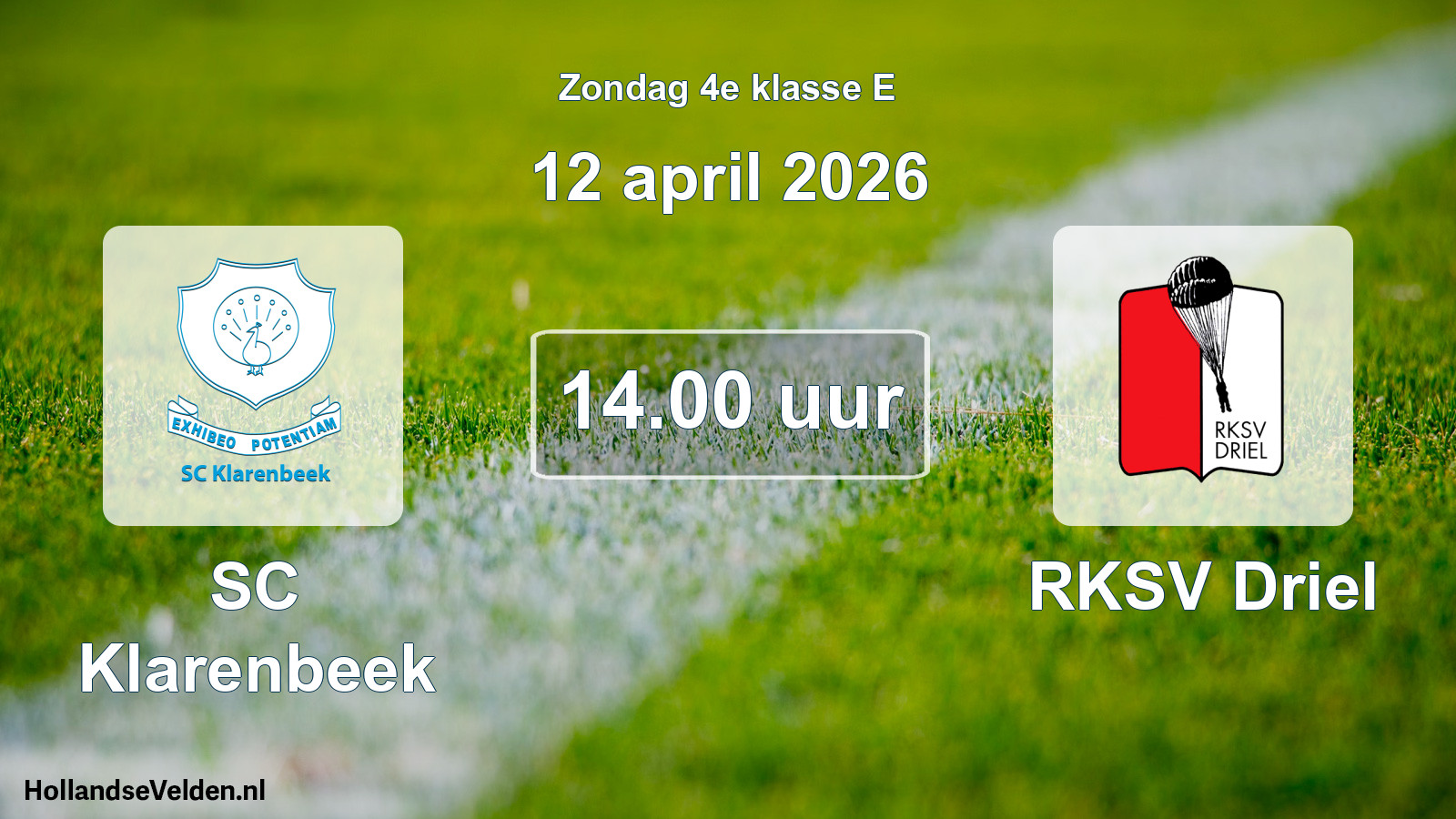 Scheduled Match: SC Klarenbeek - RKSV Driel (12 April 2026)