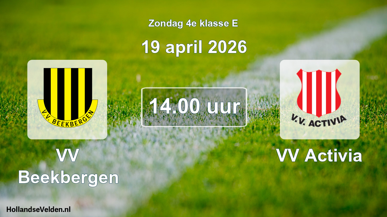 Scheduled Match: VV Beekbergen - VV Activia (19 April 2026)