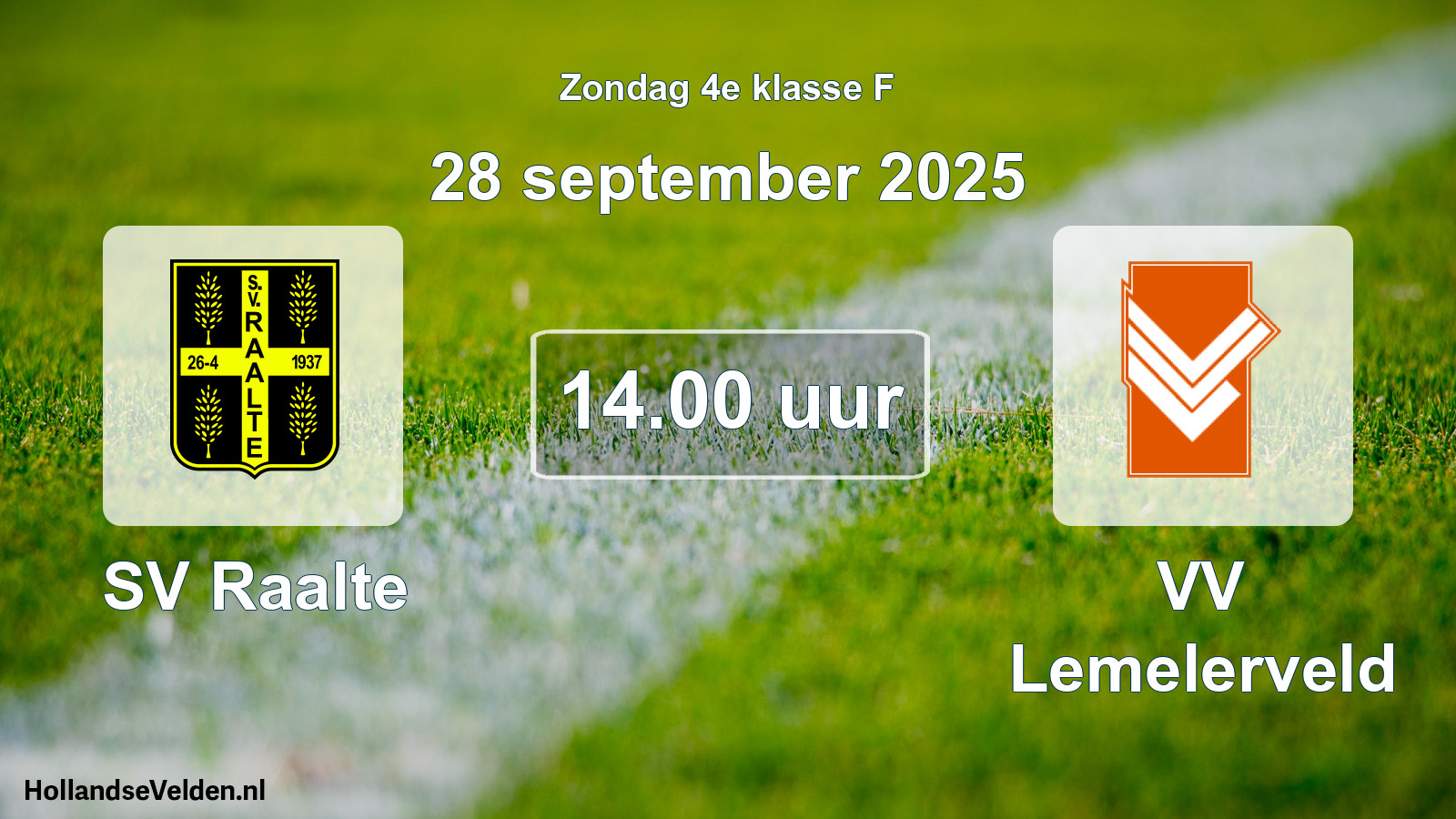 Geplande wedstrijd: SV Raalte - VV Lemelerveld (28 september 2025)