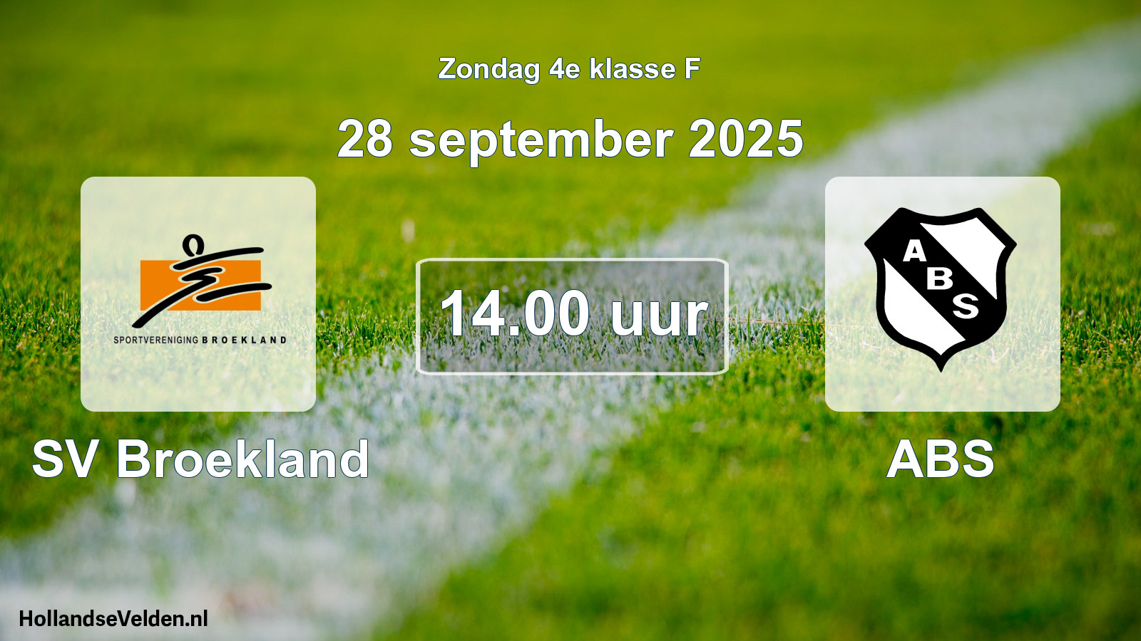 Scheduled Match: SV Broekland - ABS (28 September 2025)