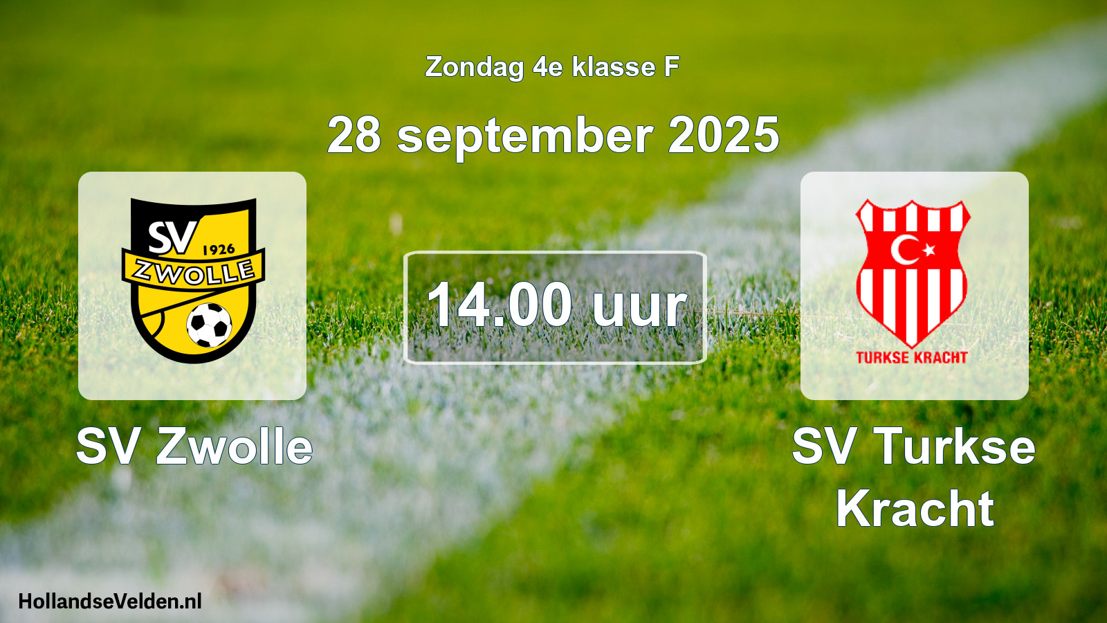 Geplande wedstrijd: SV Zwolle - SV Turkse Kracht (28 september 2025)