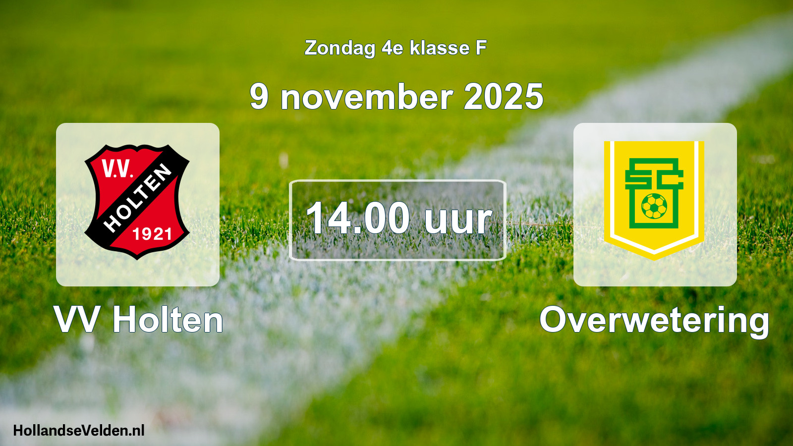 Scheduled Match: VV Holten - Overwetering (9 November 2025)