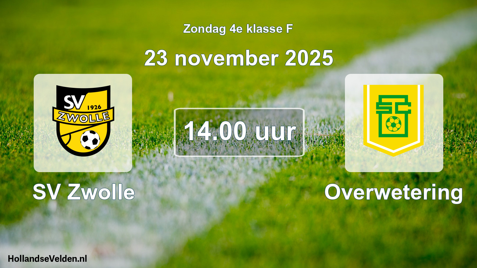 Geplande wedstrijd: SV Zwolle - Overwetering (23 november 2025)