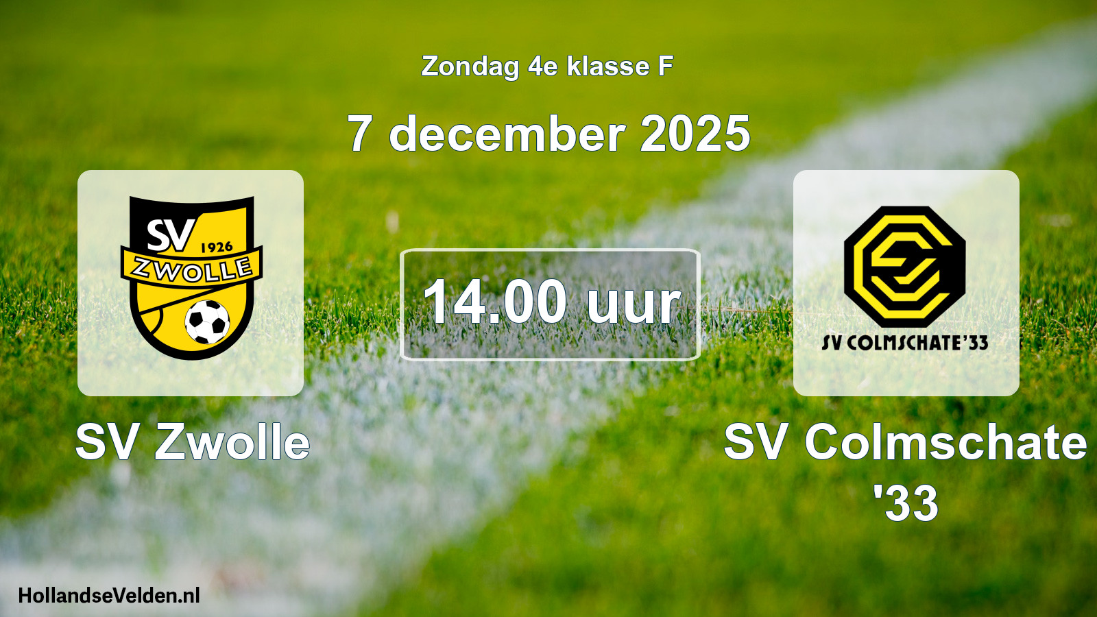 Scheduled Match: SV Zwolle - SV Colmschate '33 (7 December 2025)
