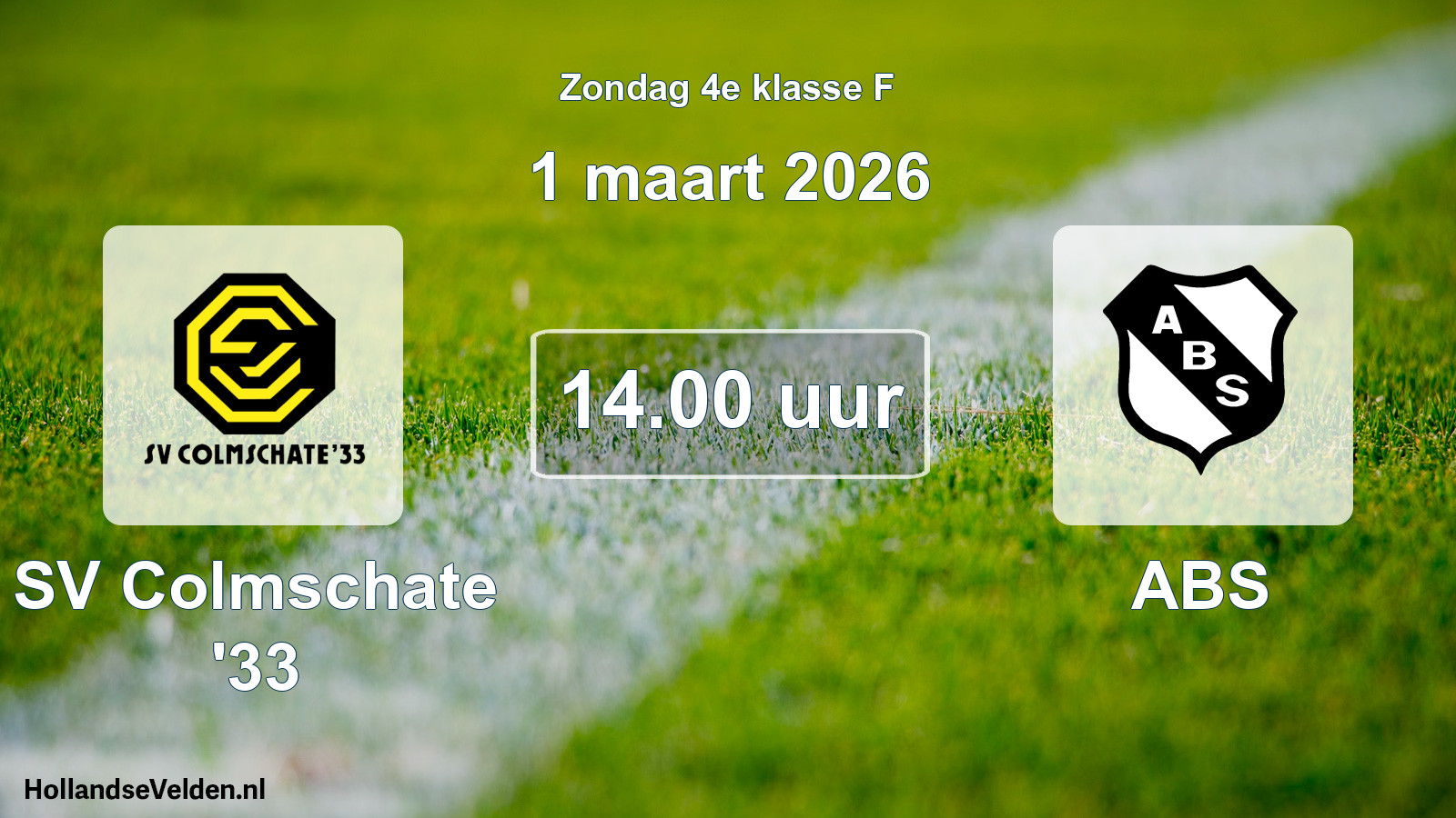 Scheduled Match: SV Colmschate '33 - ABS (1 March 2026)