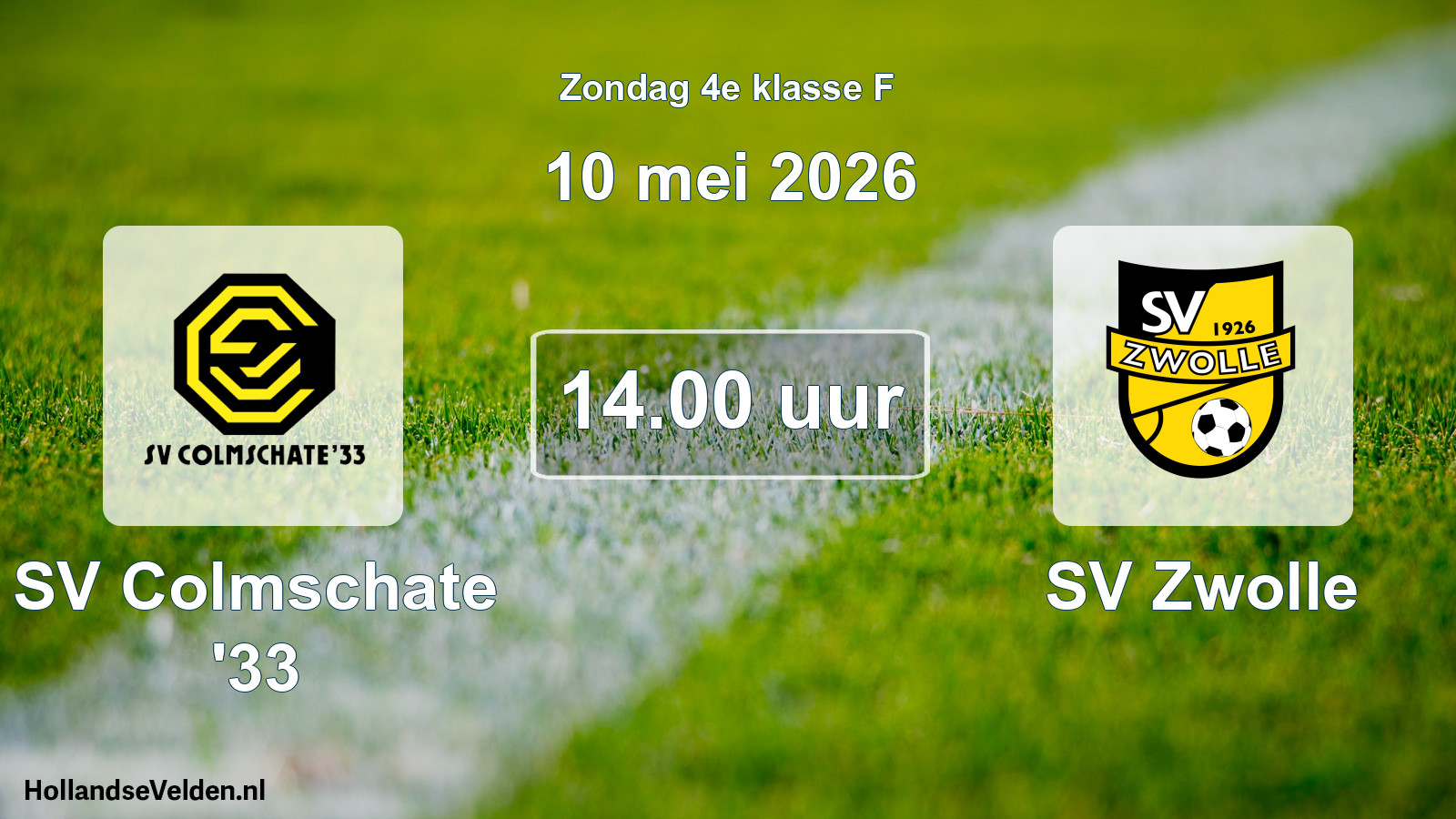 Scheduled Match: SV Colmschate '33 - SV Zwolle (10 May 2026)