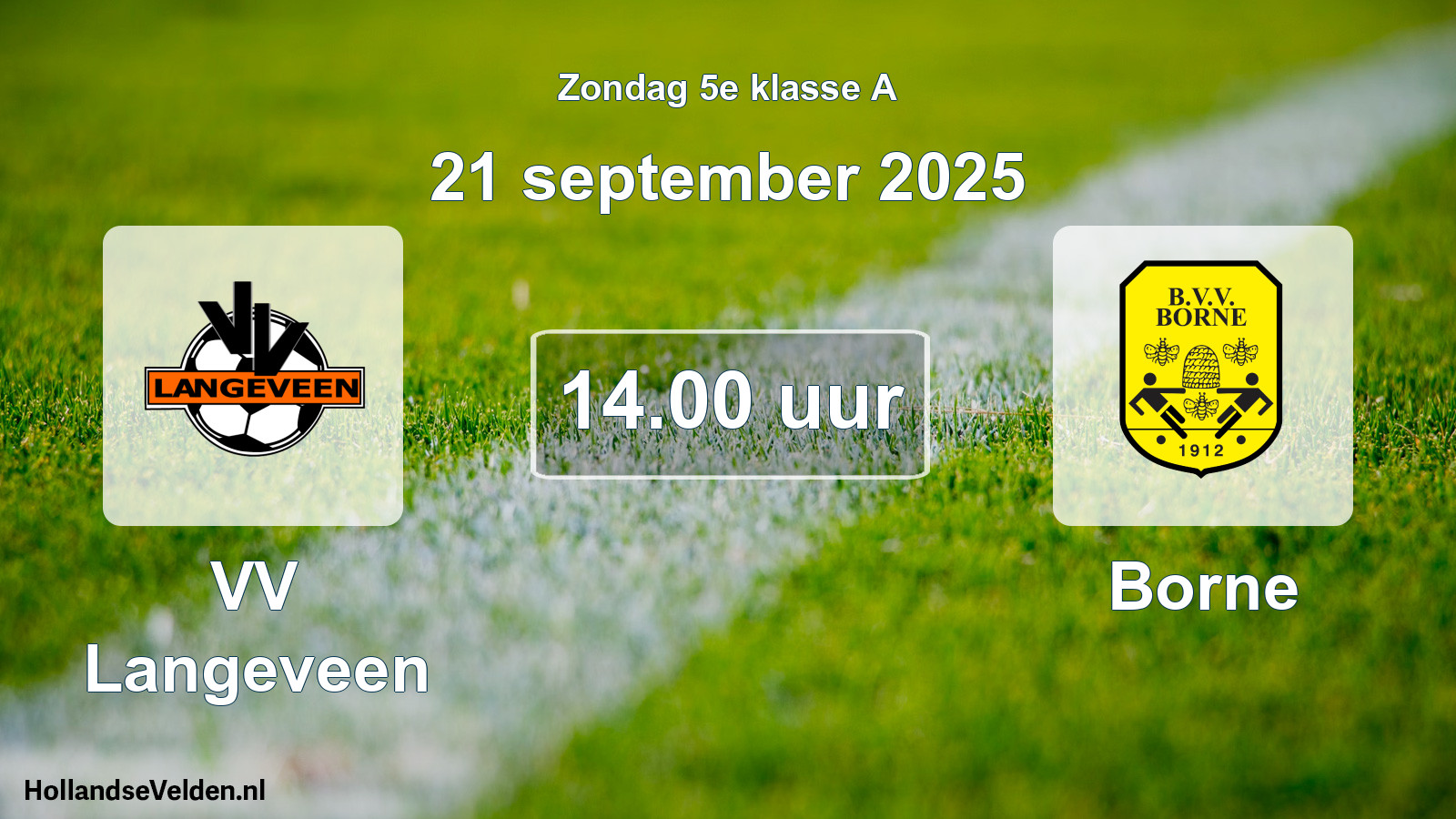 Geplande wedstrijd: VV Langeveen - Borne (21 september 2025)