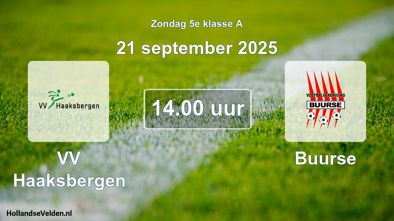 Scheduled Match: VV Haaksbergen - Buurse (21 September 2025)