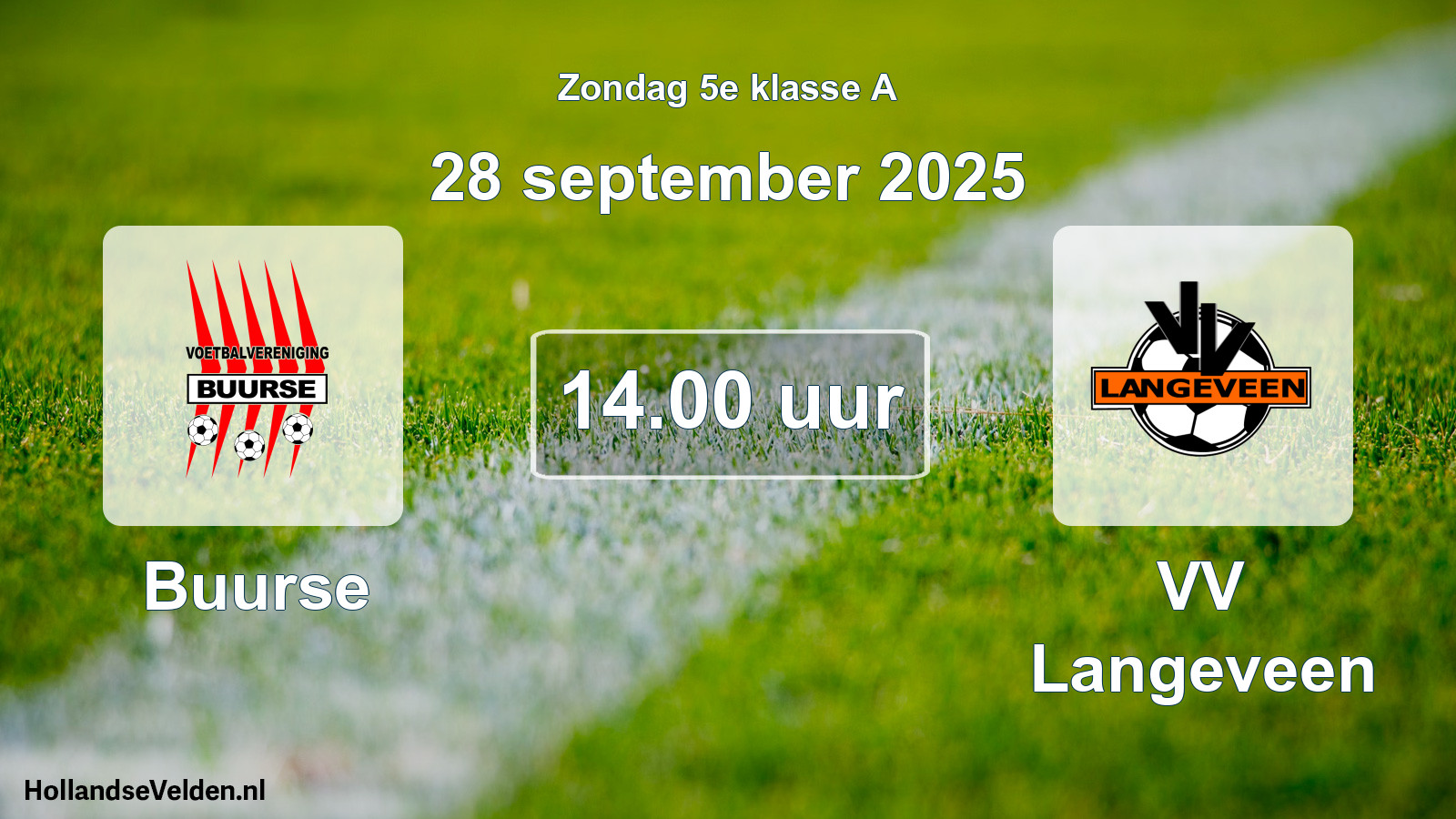 Scheduled Match: Buurse - VV Langeveen (28 September 2025)
