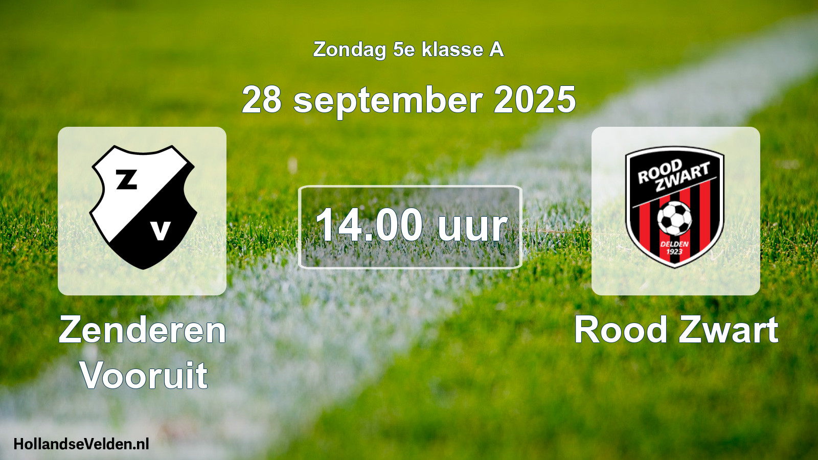 Scheduled Match: Zenderen Vooruit - Rood Zwart (28 September 2025)