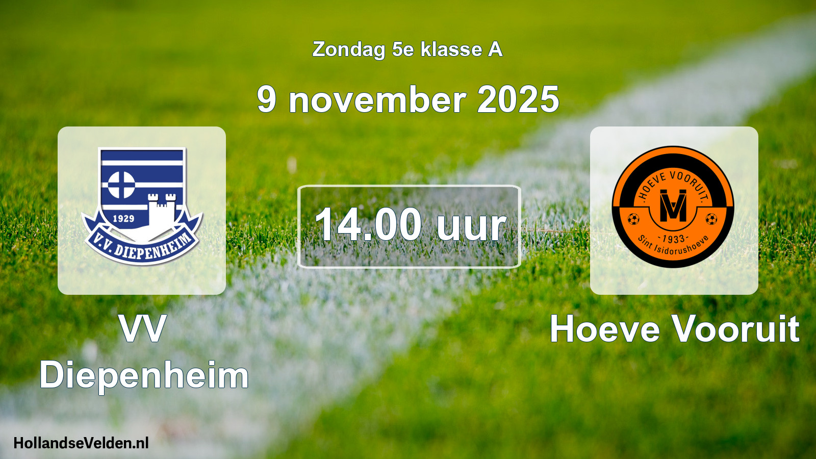 Geplande wedstrijd: VV Diepenheim - Hoeve Vooruit (9 november 2025)