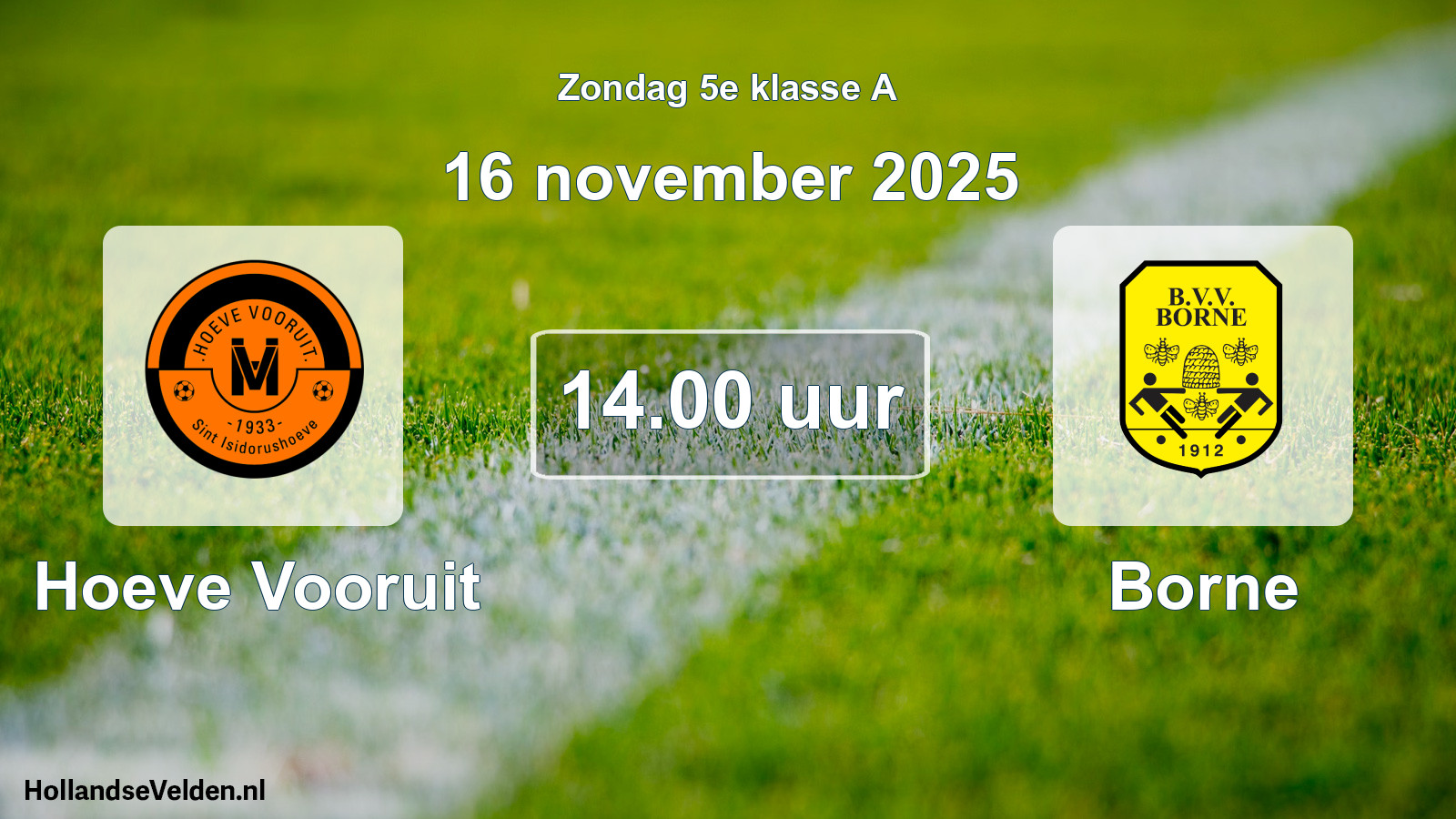 Geplande wedstrijd: Hoeve Vooruit - Borne (16 november 2025)