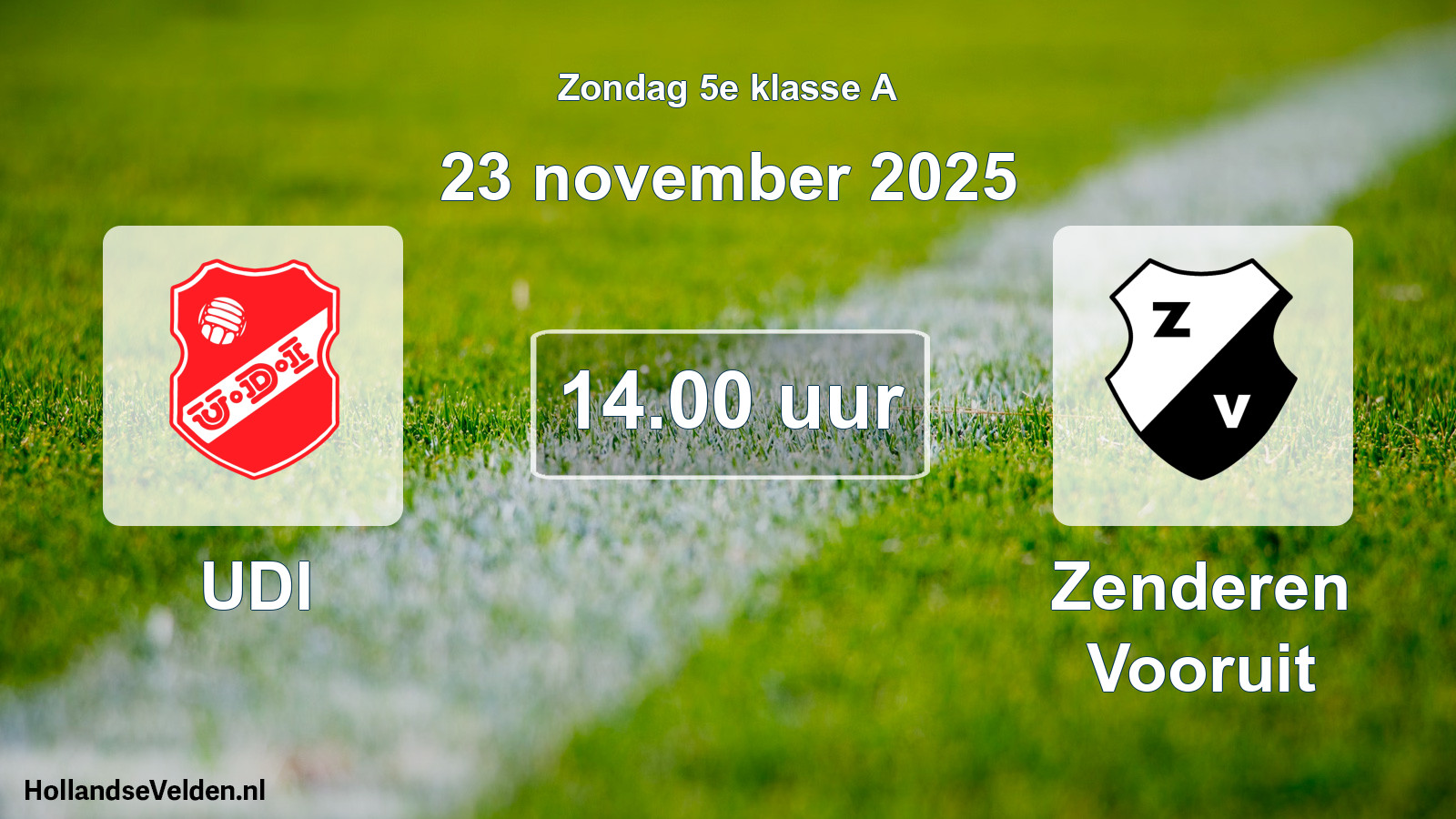 Geplande wedstrijd: UDI - Zenderen Vooruit (23 november 2025)