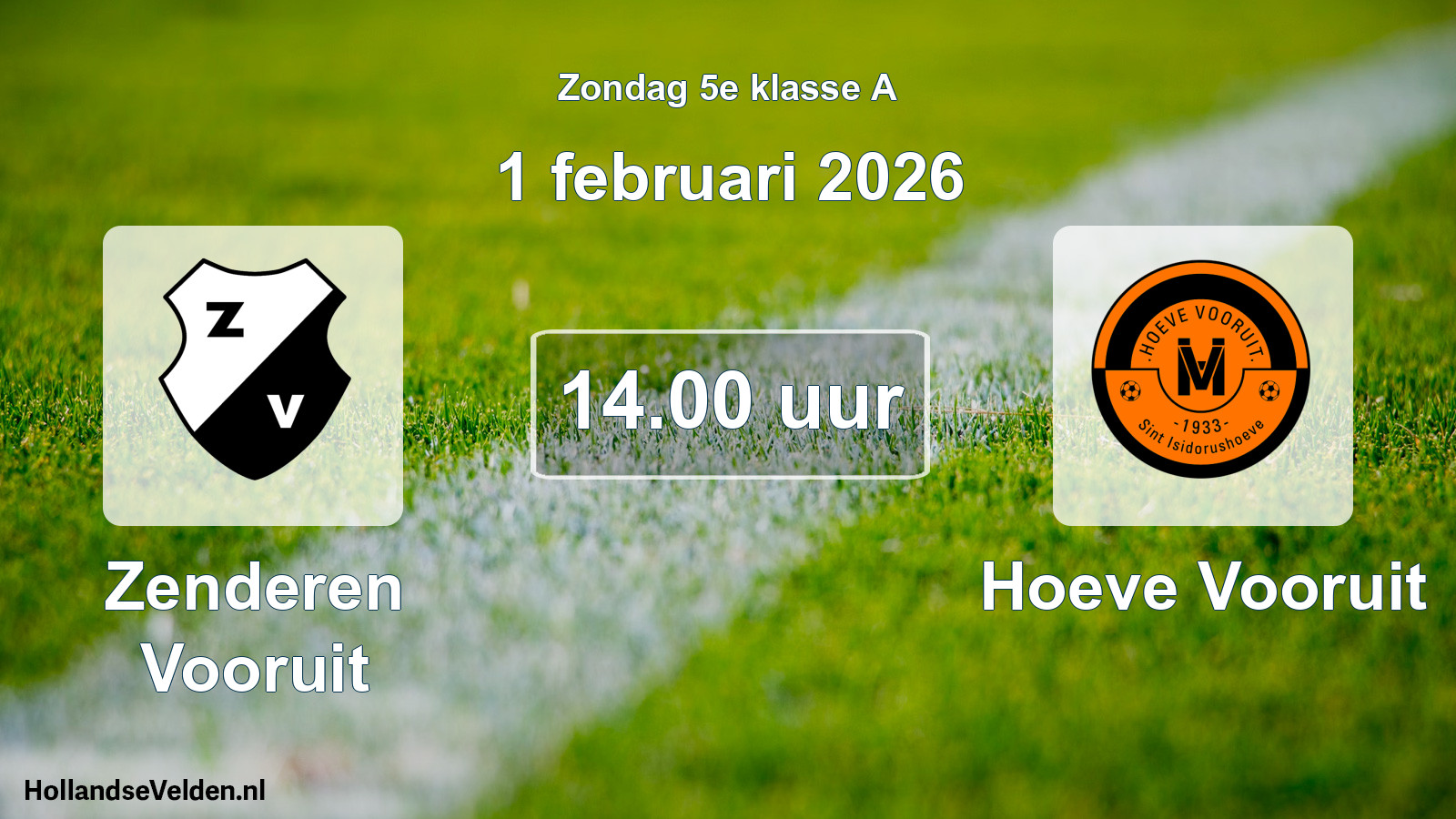 Scheduled Match: Zenderen Vooruit - Hoeve Vooruit (1 February 2026)