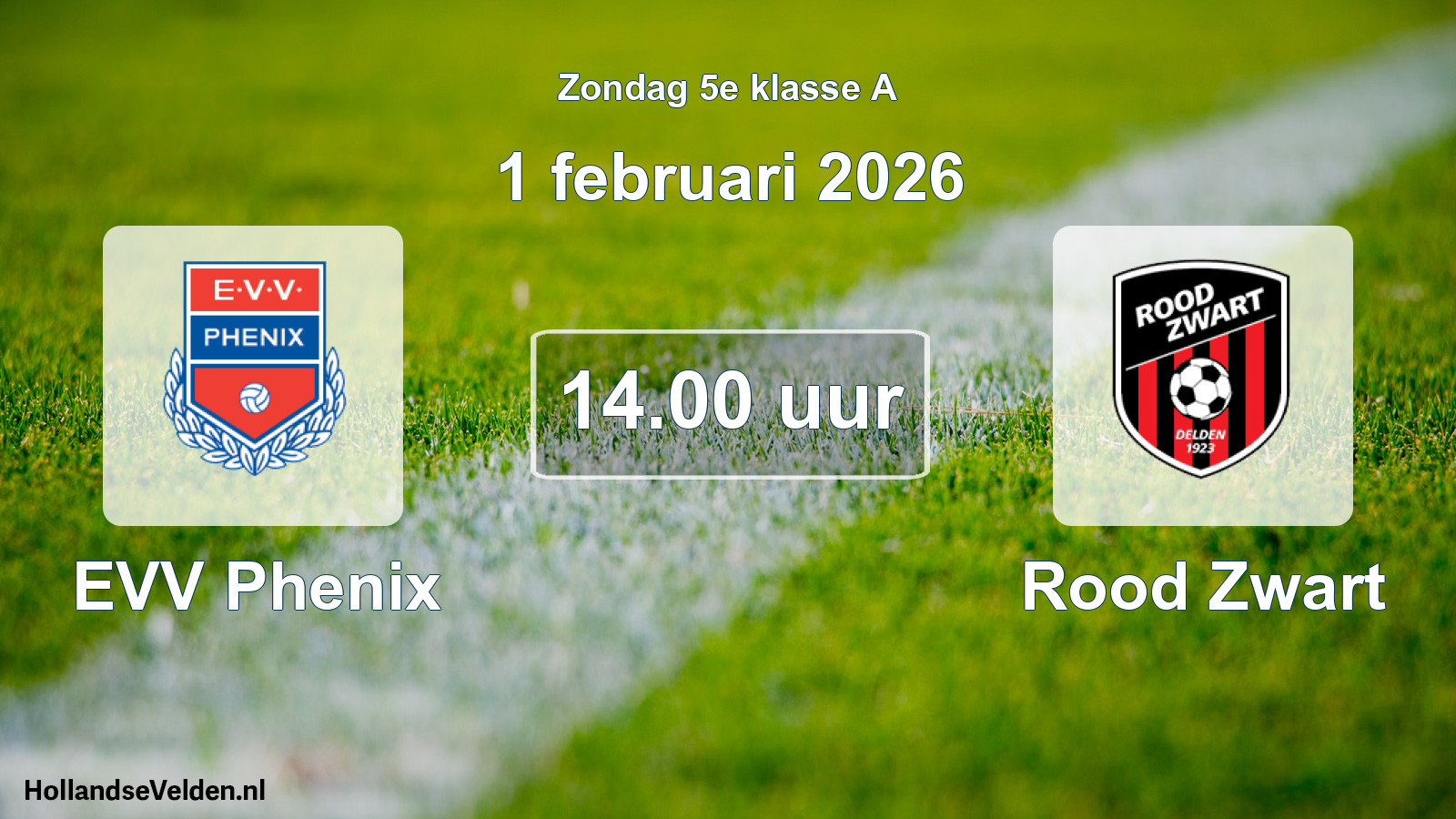 Scheduled Match: EVV Phenix - Rood Zwart (1 February 2026)