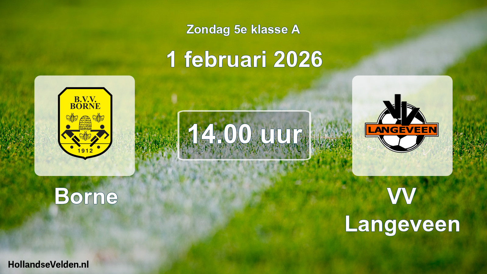 Scheduled Match: Borne - VV Langeveen (1 February 2026)