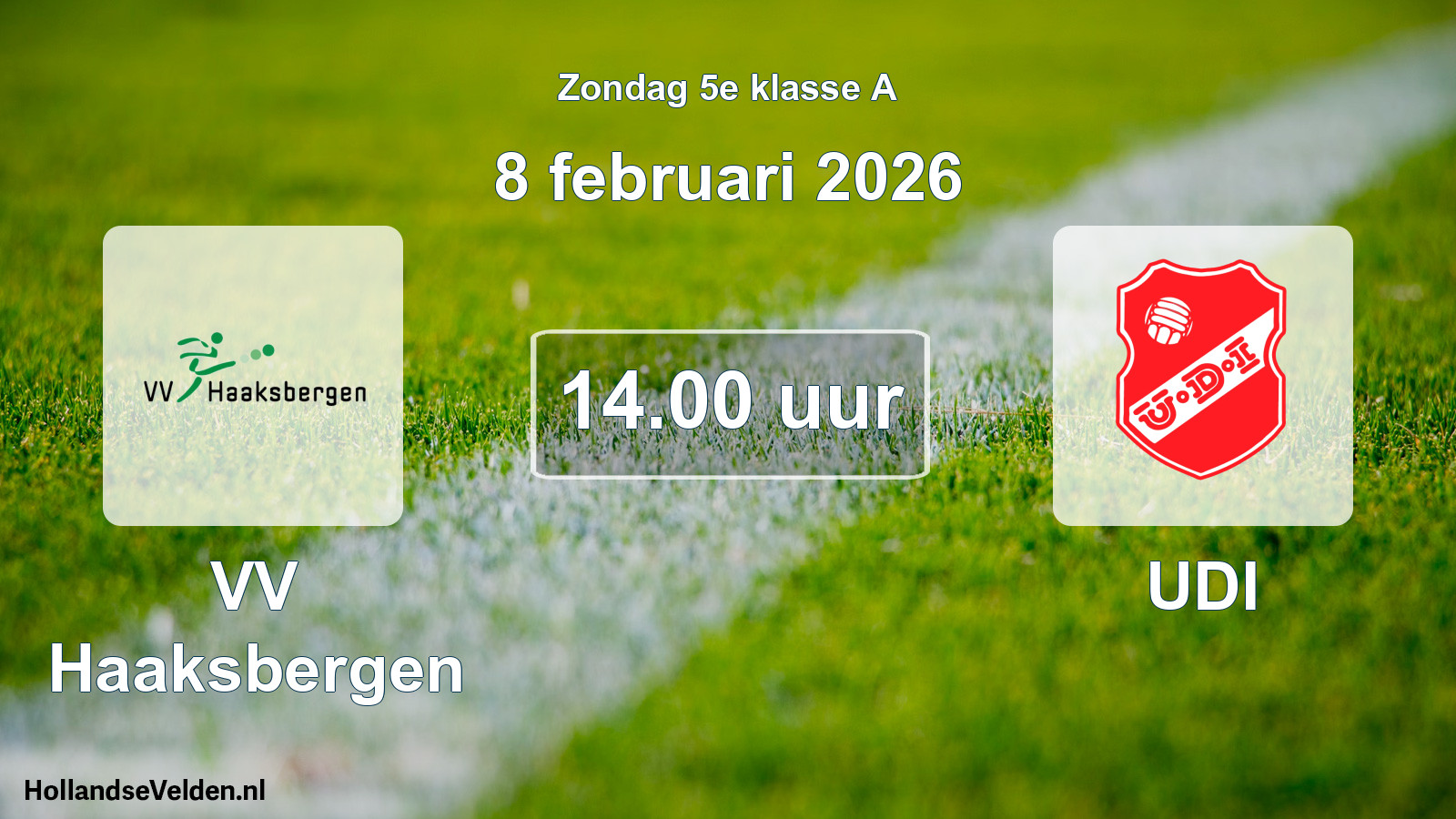 Geplande wedstrijd: VV Haaksbergen - UDI (8 februari 2026)