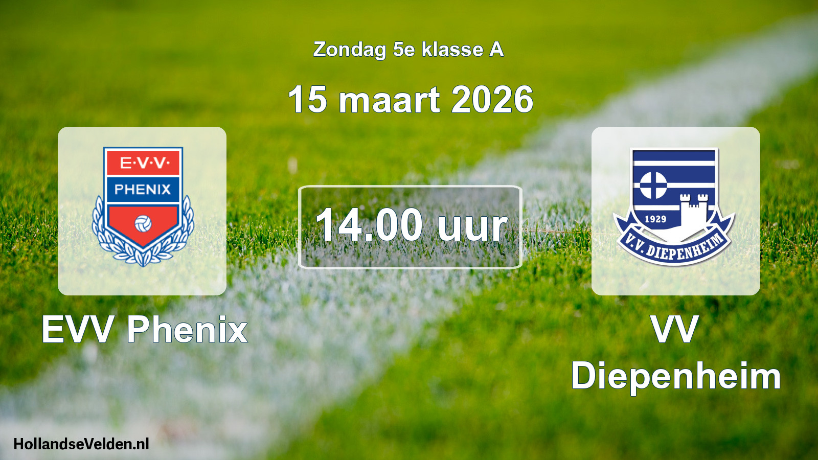 Scheduled Match: EVV Phenix - VV Diepenheim (15 March 2026)
