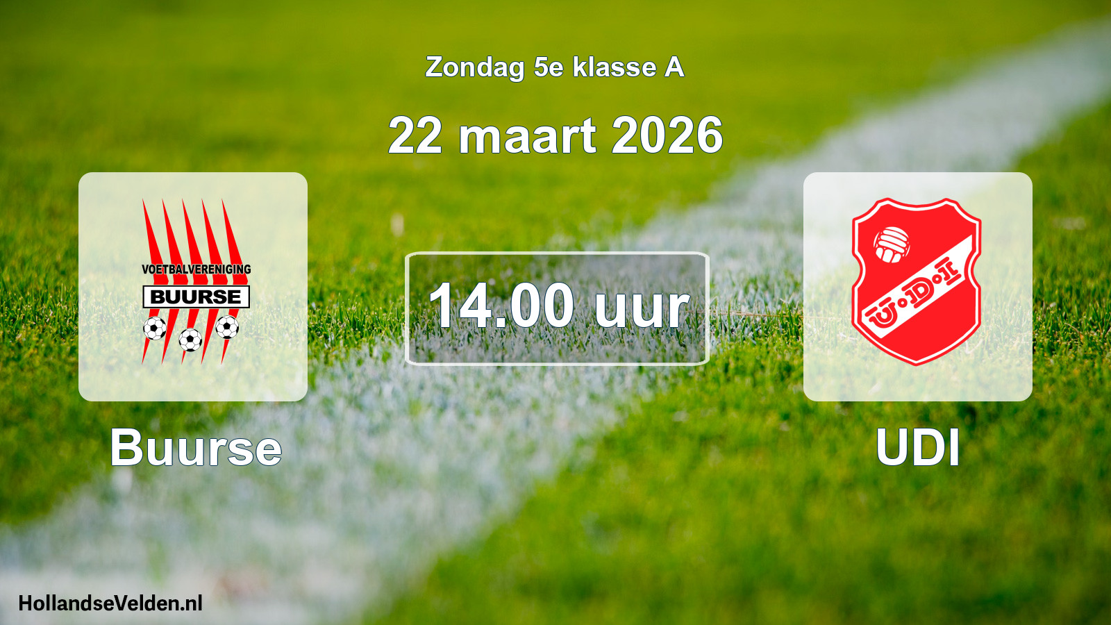 Geplande wedstrijd: Buurse - UDI (22 maart 2026)