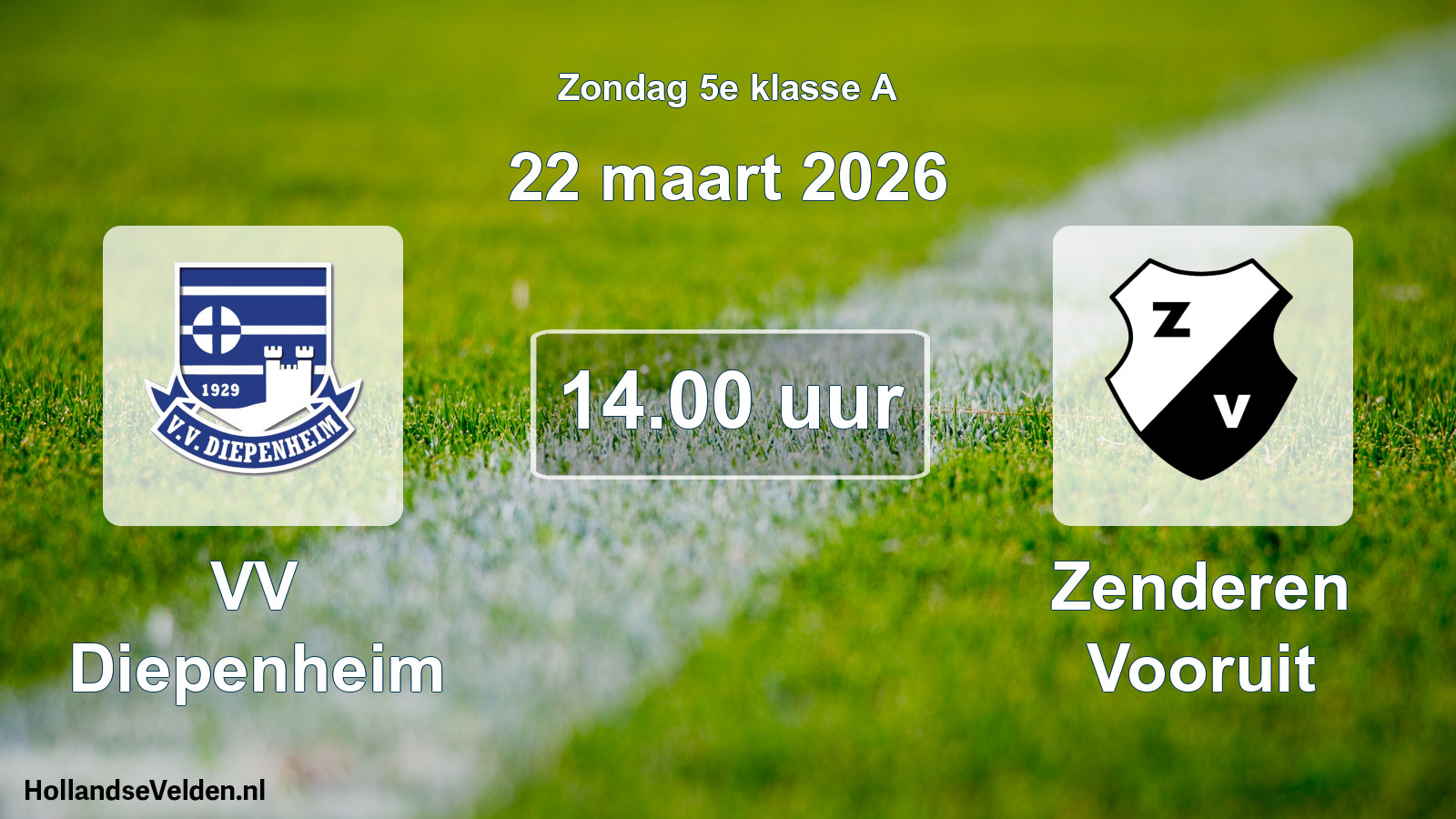 Geplande wedstrijd: VV Diepenheim - Zenderen Vooruit (22 maart 2026)
