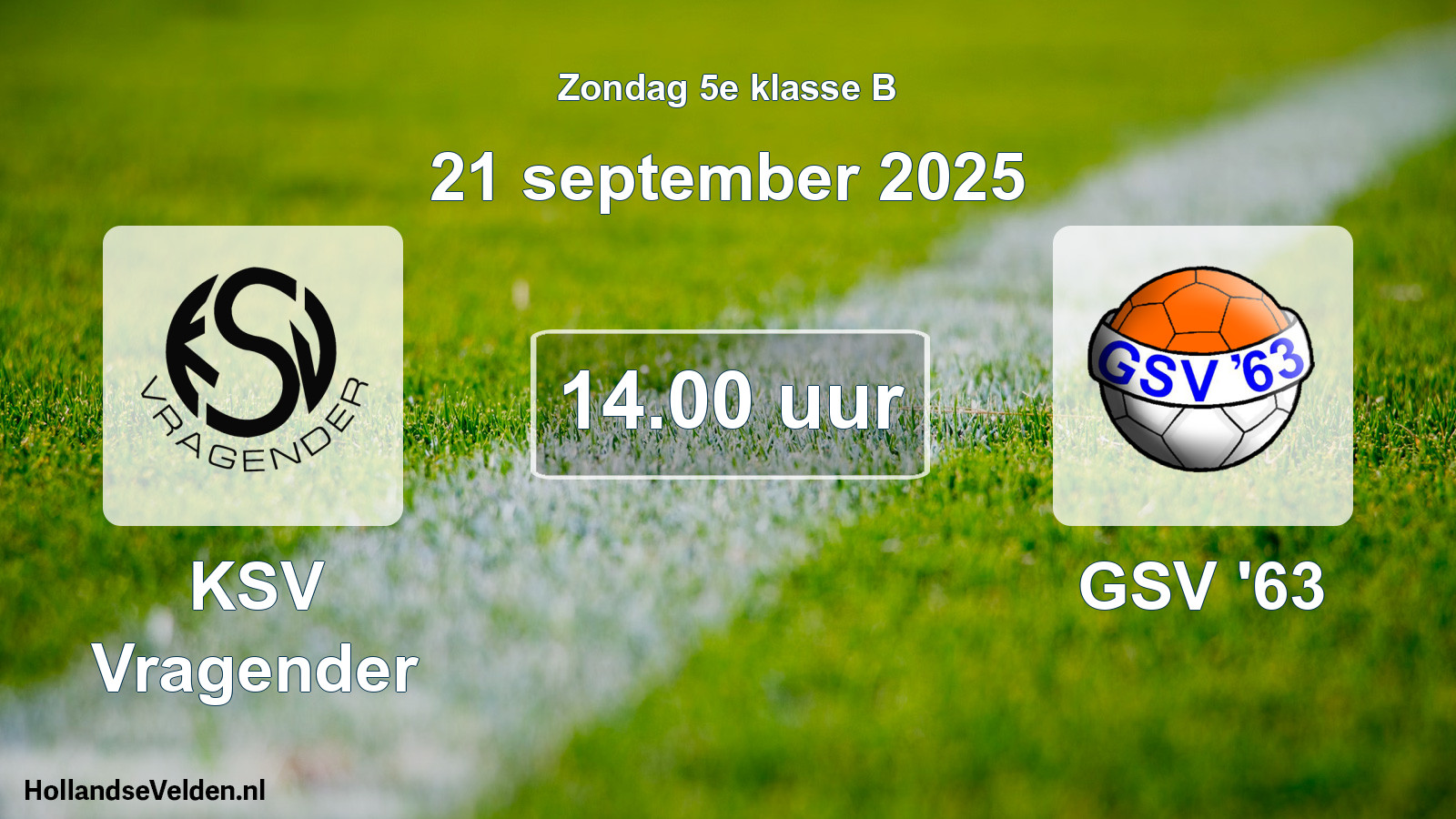 Geplande wedstrijd: KSV Vragender - GSV '63 (21 september 2025)