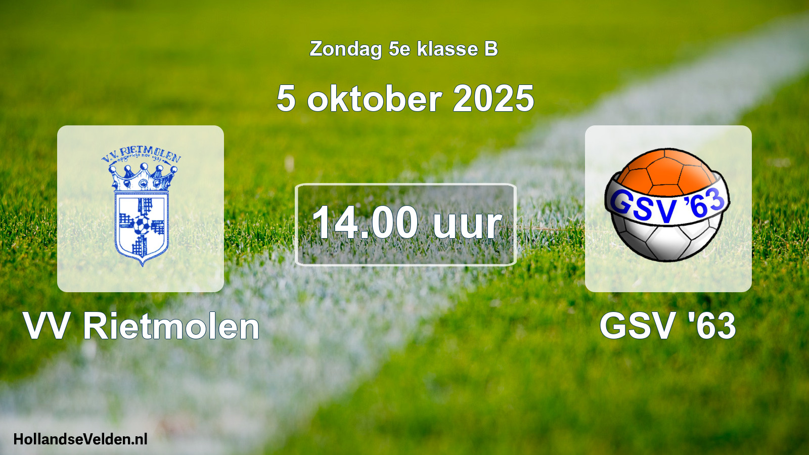 Scheduled Match: VV Rietmolen - GSV '63 (5 October 2025)