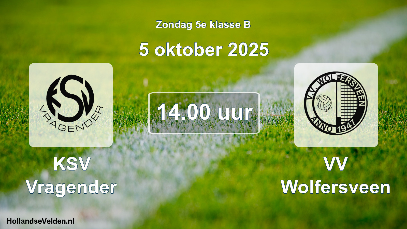 Geplande wedstrijd: KSV Vragender - VV Wolfersveen (5 oktober 2025)