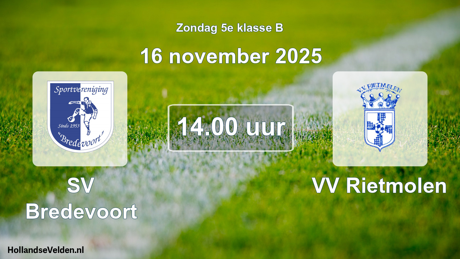 Scheduled Match: SV Bredevoort - VV Rietmolen (16 November 2025)