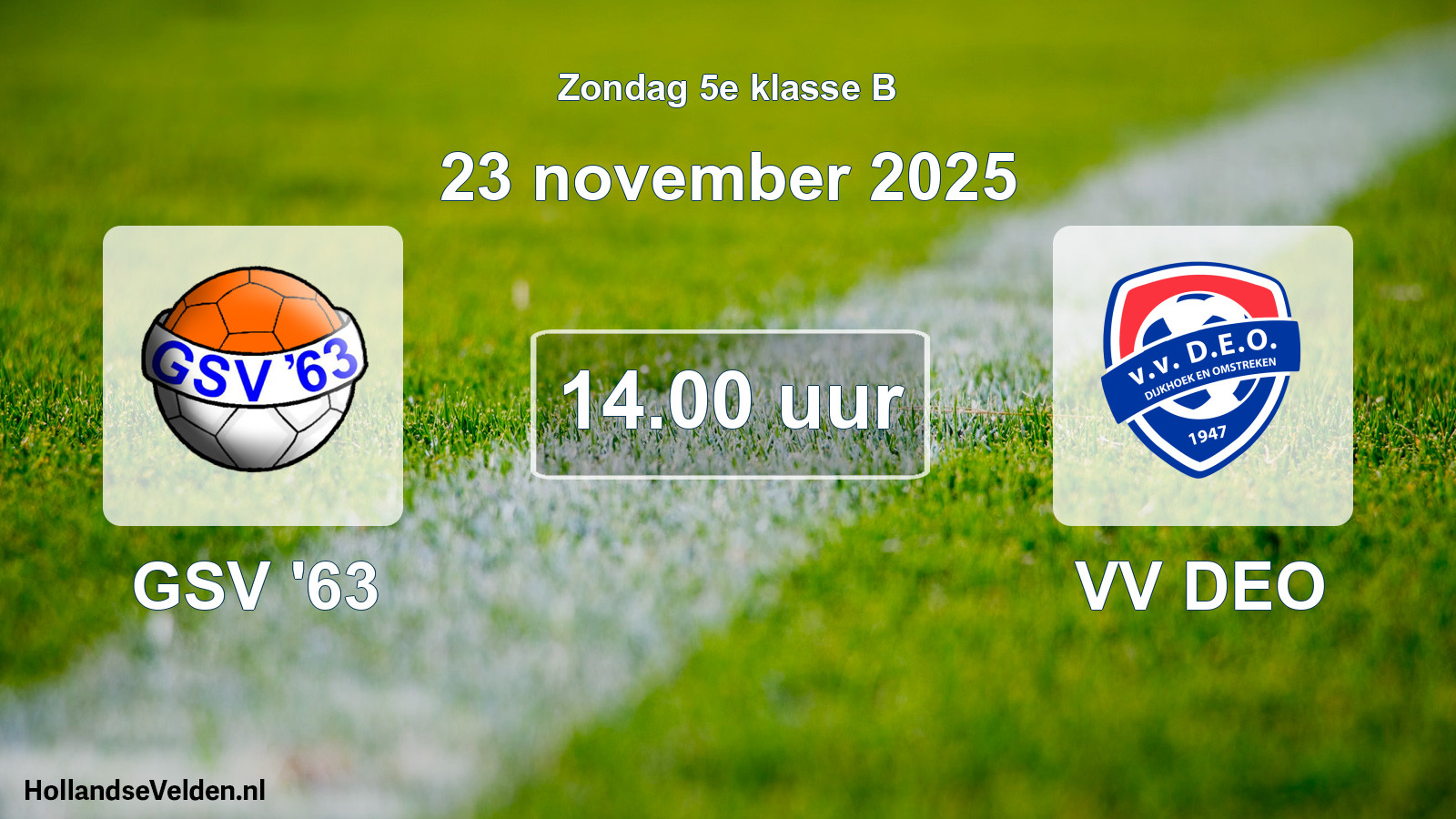Scheduled Match: GSV '63 - VV DEO (23 November 2025)