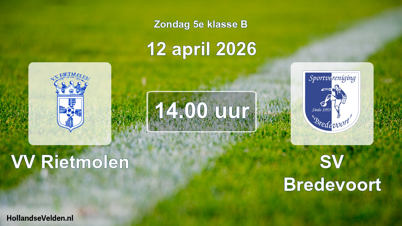Scheduled Match: VV Rietmolen - SV Bredevoort (12 April 2026)