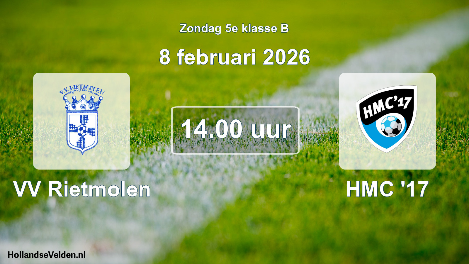 Scheduled Match: VV Rietmolen - HMC '17 (8 February 2026)