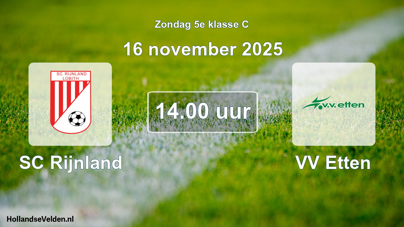 Scheduled Match: SC Rijnland - VV Etten (16 November 2025)