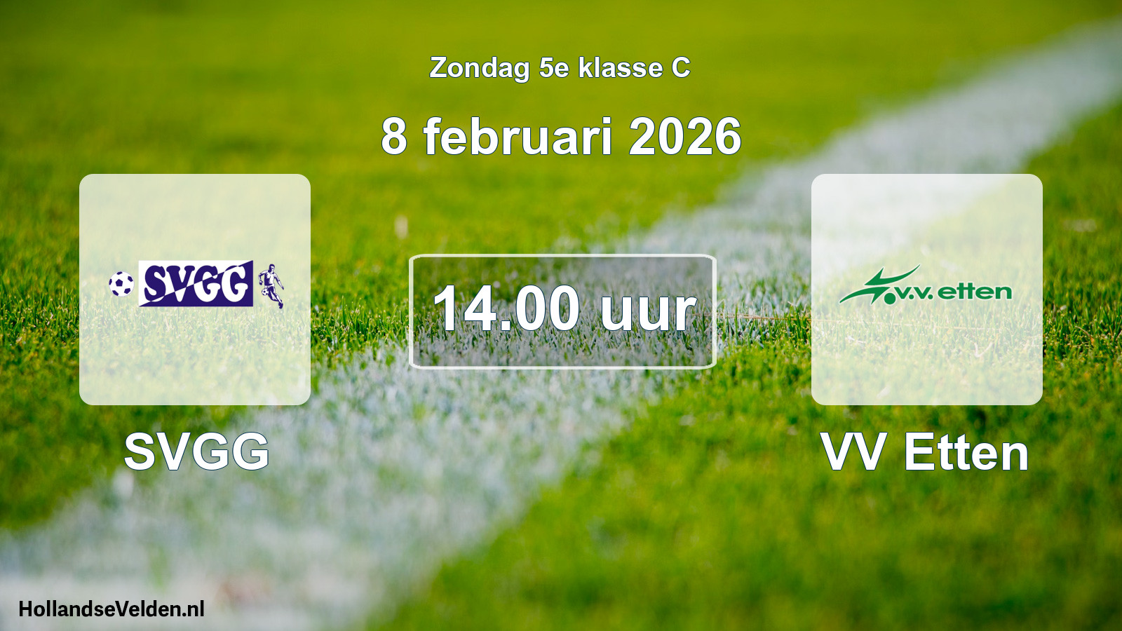 Scheduled Match: SVGG - VV Etten (8 February 2026)