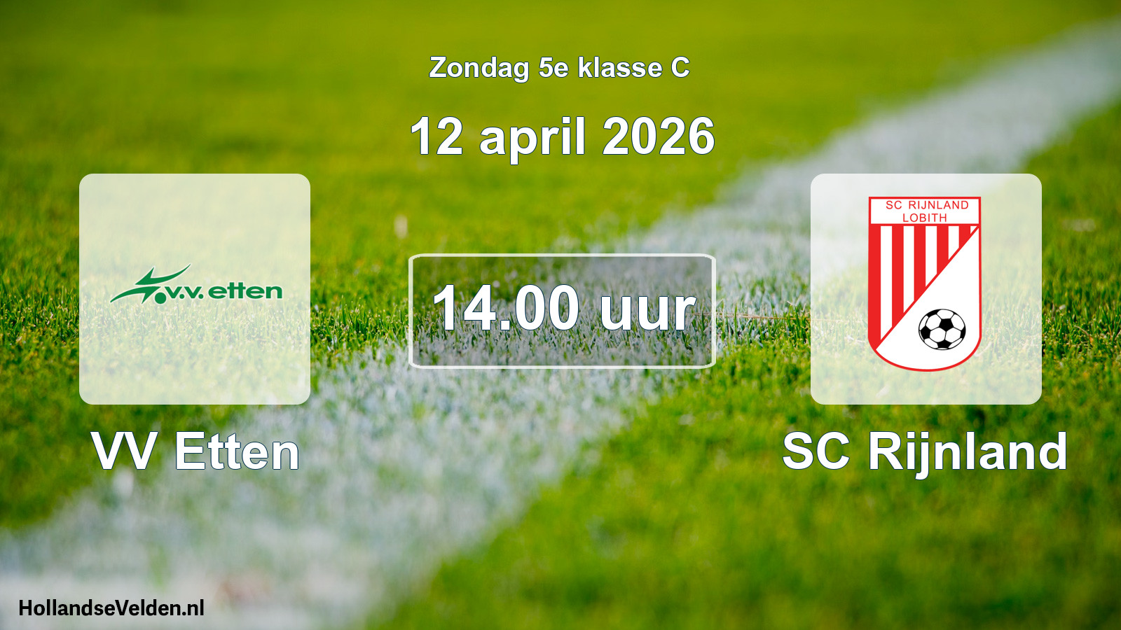 Scheduled Match: VV Etten - SC Rijnland (12 April 2026)