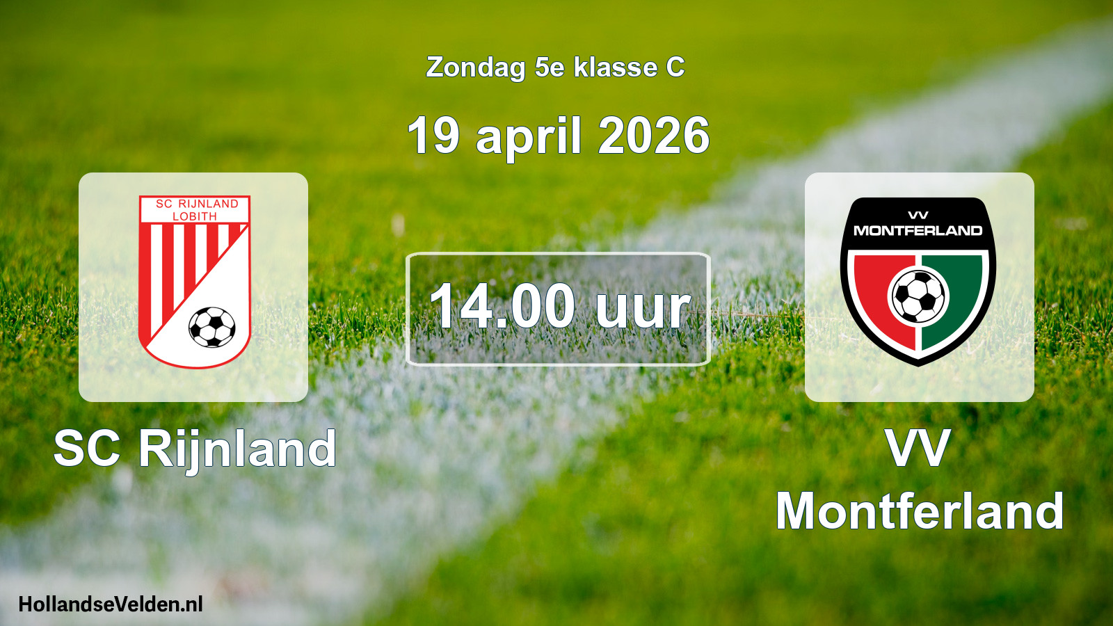 Scheduled Match: SC Rijnland - VV Montferland (19 April 2026)