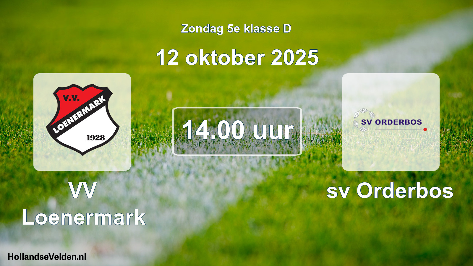 Geplande wedstrijd: VV Loenermark - sv Orderbos (12 oktober 2025)
