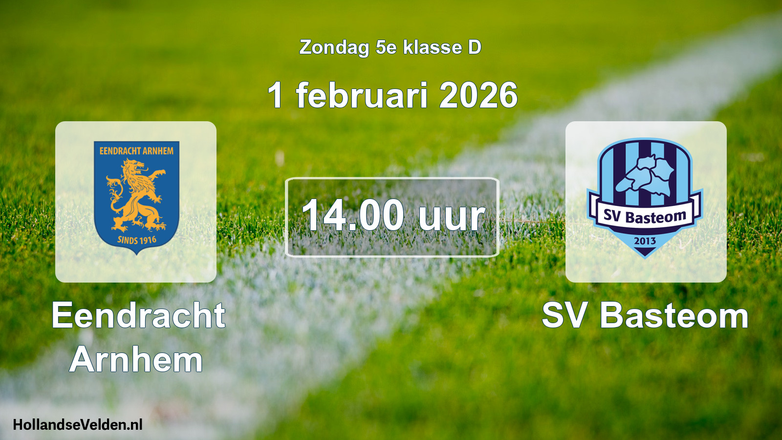 Scheduled Match: Eendracht Arnhem - SV Basteom (1 February 2026)