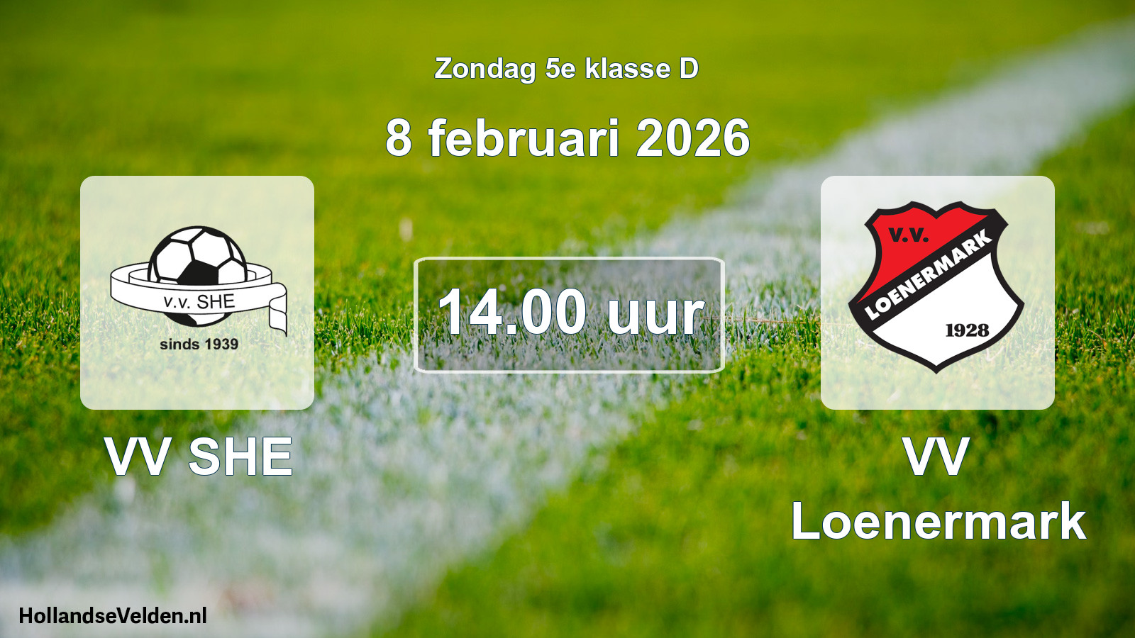 Geplande wedstrijd: VV SHE - VV Loenermark (8 februari 2026)
