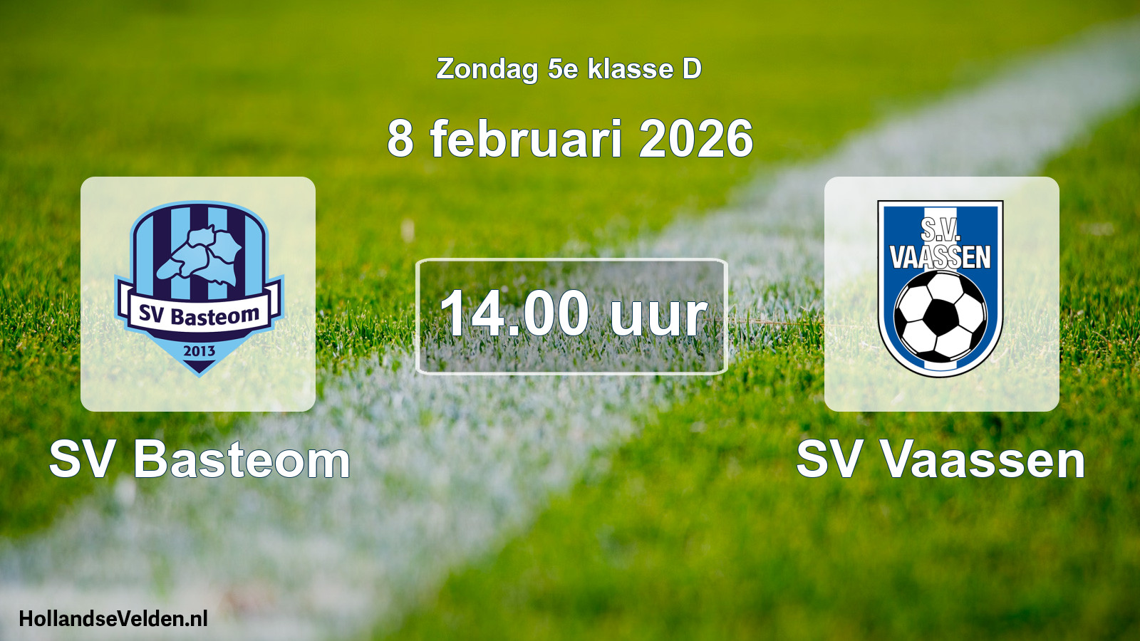 Scheduled Match: SV Basteom - SV Vaassen (8 February 2026)