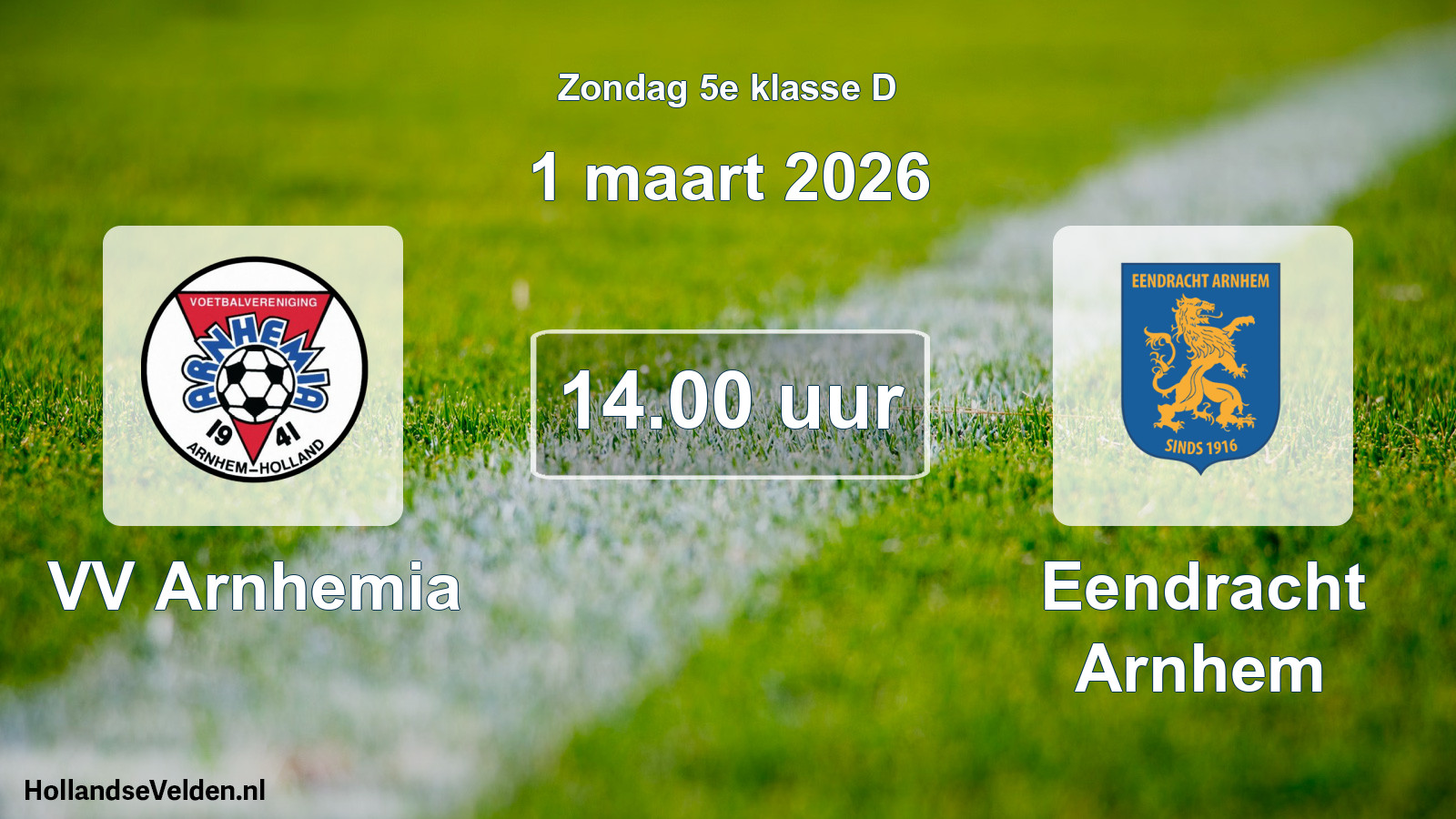Scheduled Match: VV Arnhemia - Eendracht Arnhem (1 March 2026)