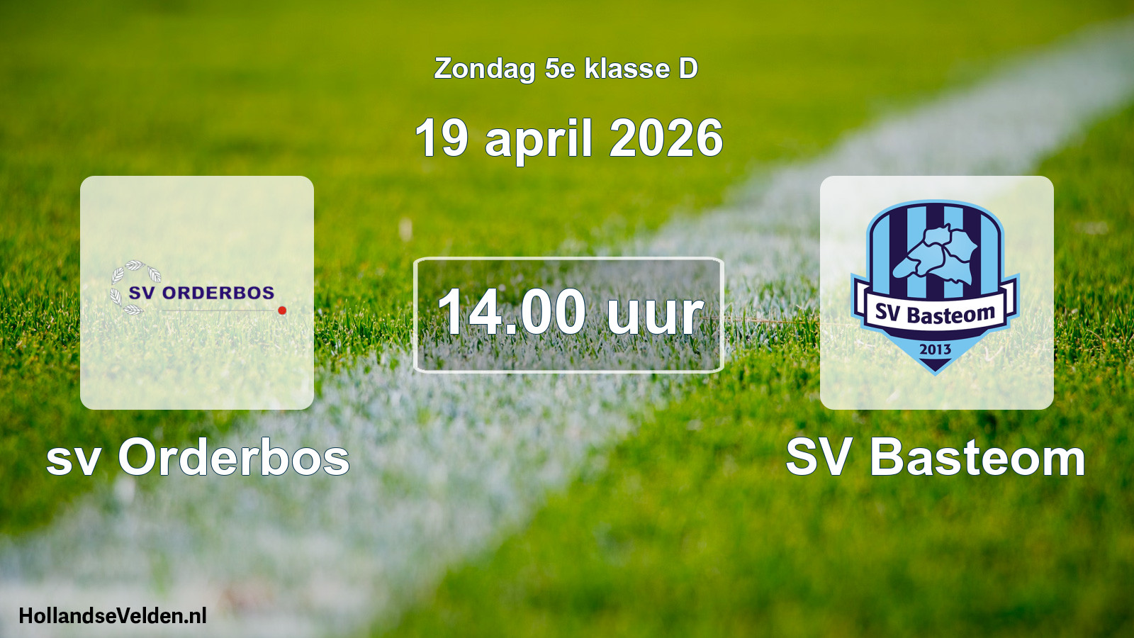 Scheduled Match: sv Orderbos - SV Basteom (19 April 2026)