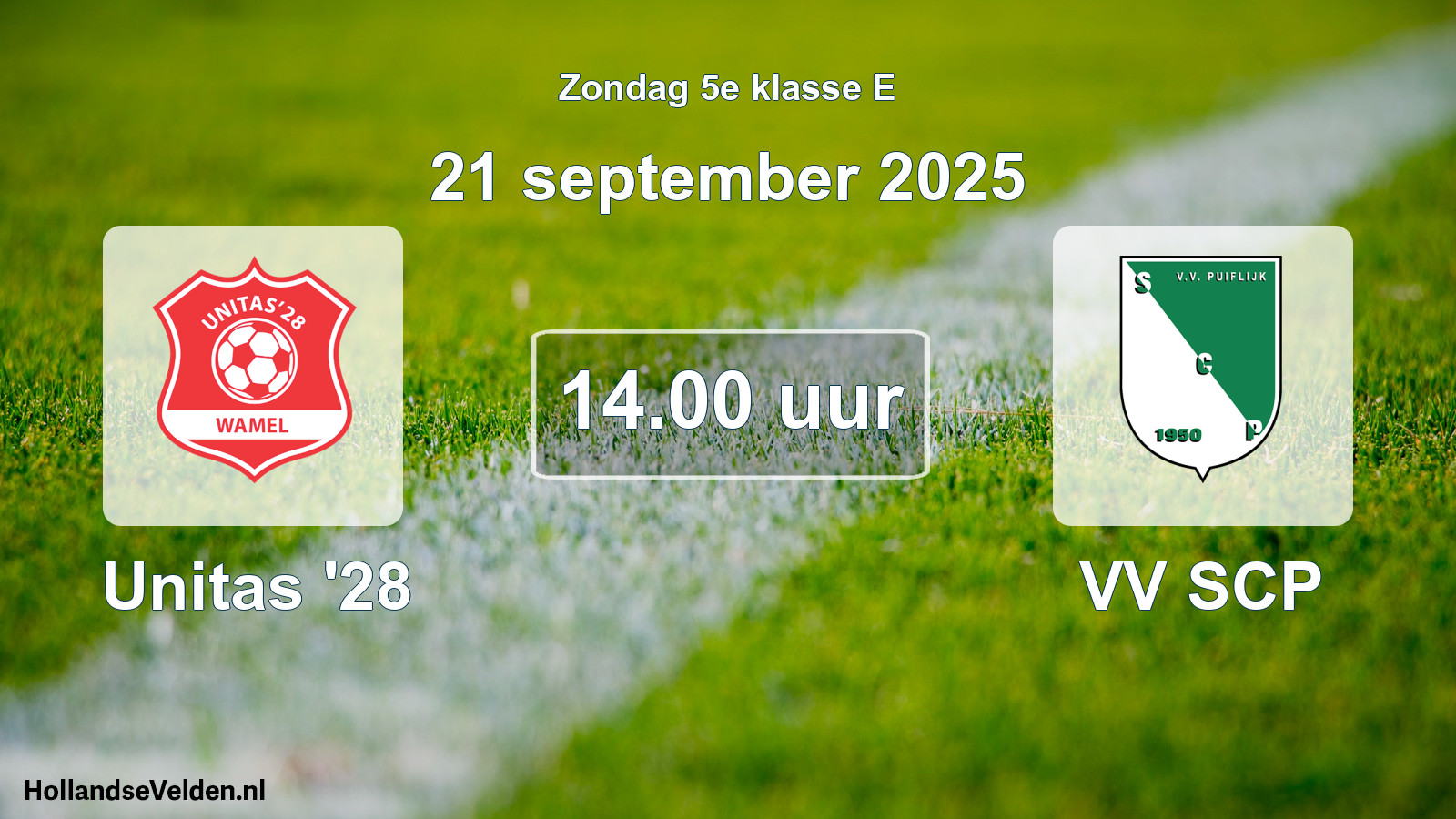 Geplande wedstrijd: Unitas '28 - VV SCP (21 september 2025)
