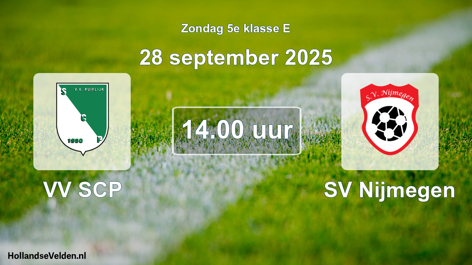 Geplande wedstrijd: VV SCP - SV Nijmegen (28 september 2025)