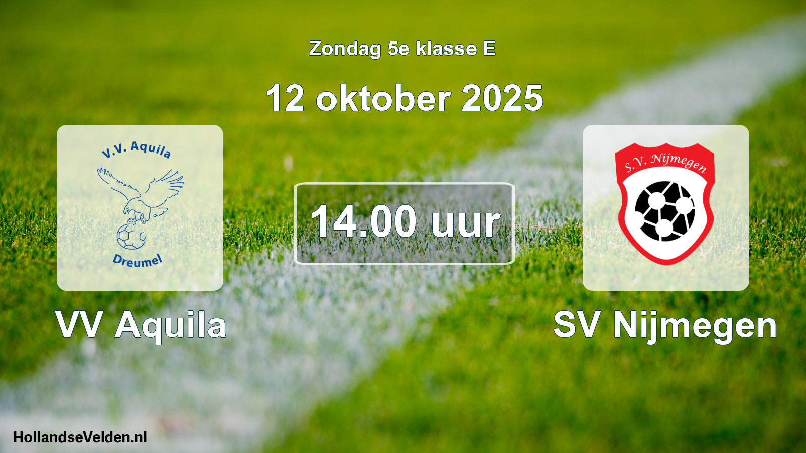 Geplande wedstrijd: VV Aquila - SV Nijmegen (12 oktober 2025)