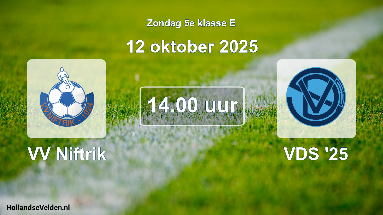 Geplande wedstrijd: VV Niftrik - VDS '25 (12 oktober 2025)