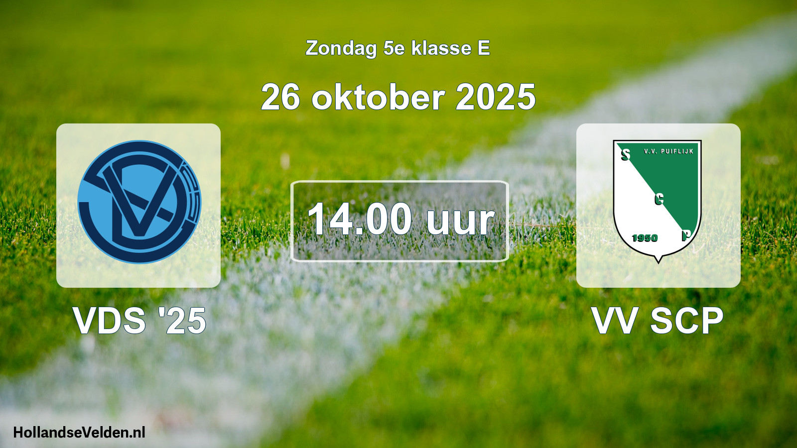Geplande wedstrijd: VDS '25 - VV SCP (26 oktober 2025)