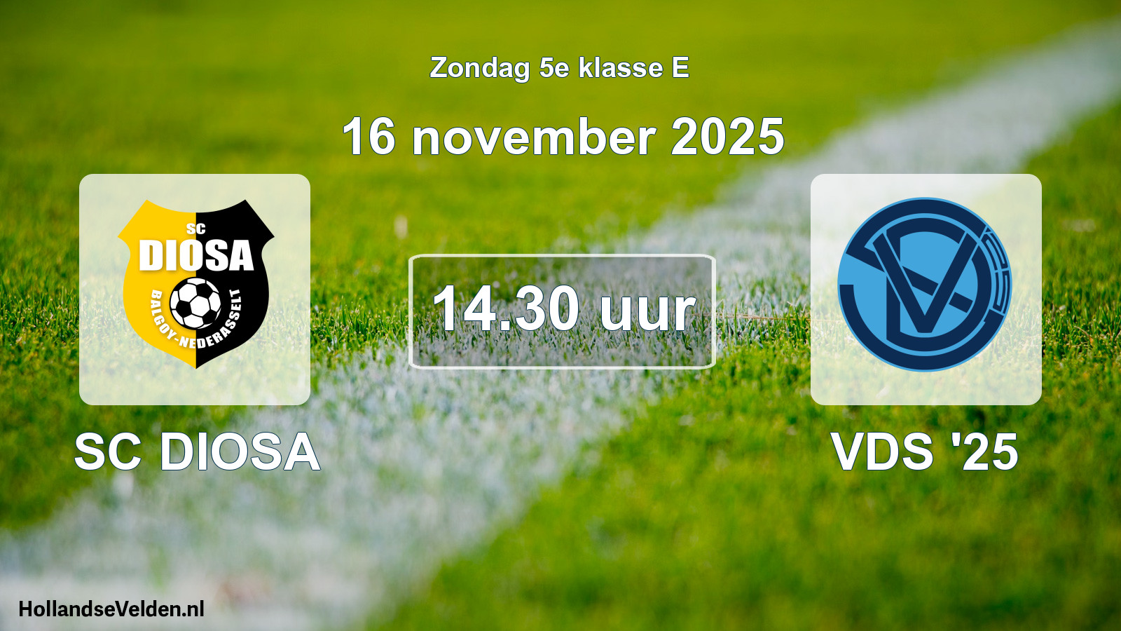 Geplande wedstrijd: SC DIOSA - VDS '25 (16 november 2025)
