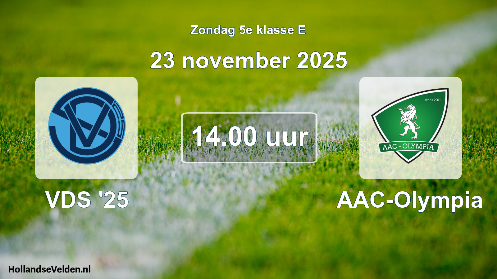 Geplande wedstrijd: VDS '25 - AAC-Olympia (23 november 2025)