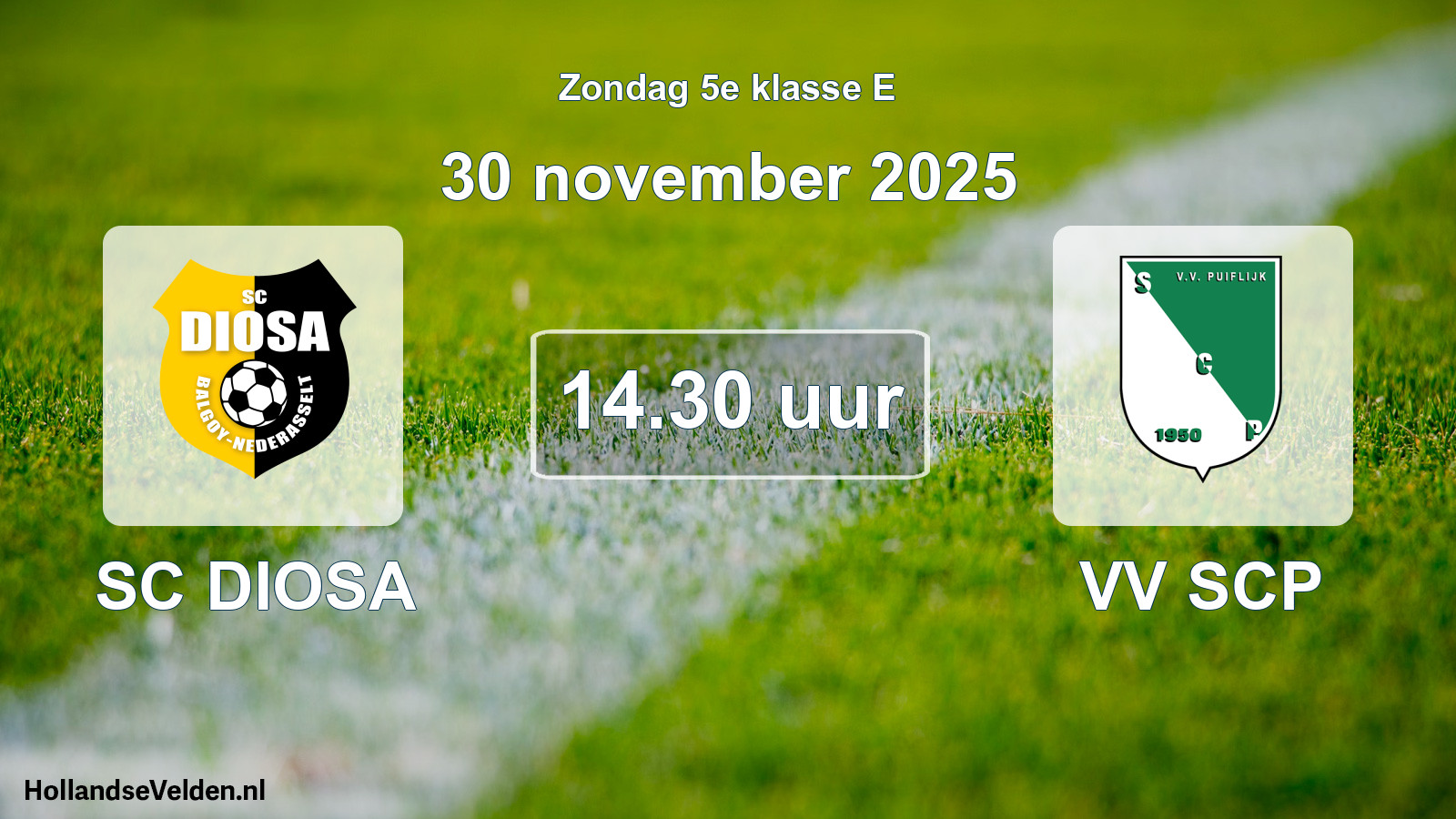Geplande wedstrijd: SC DIOSA - VV SCP (30 november 2025)